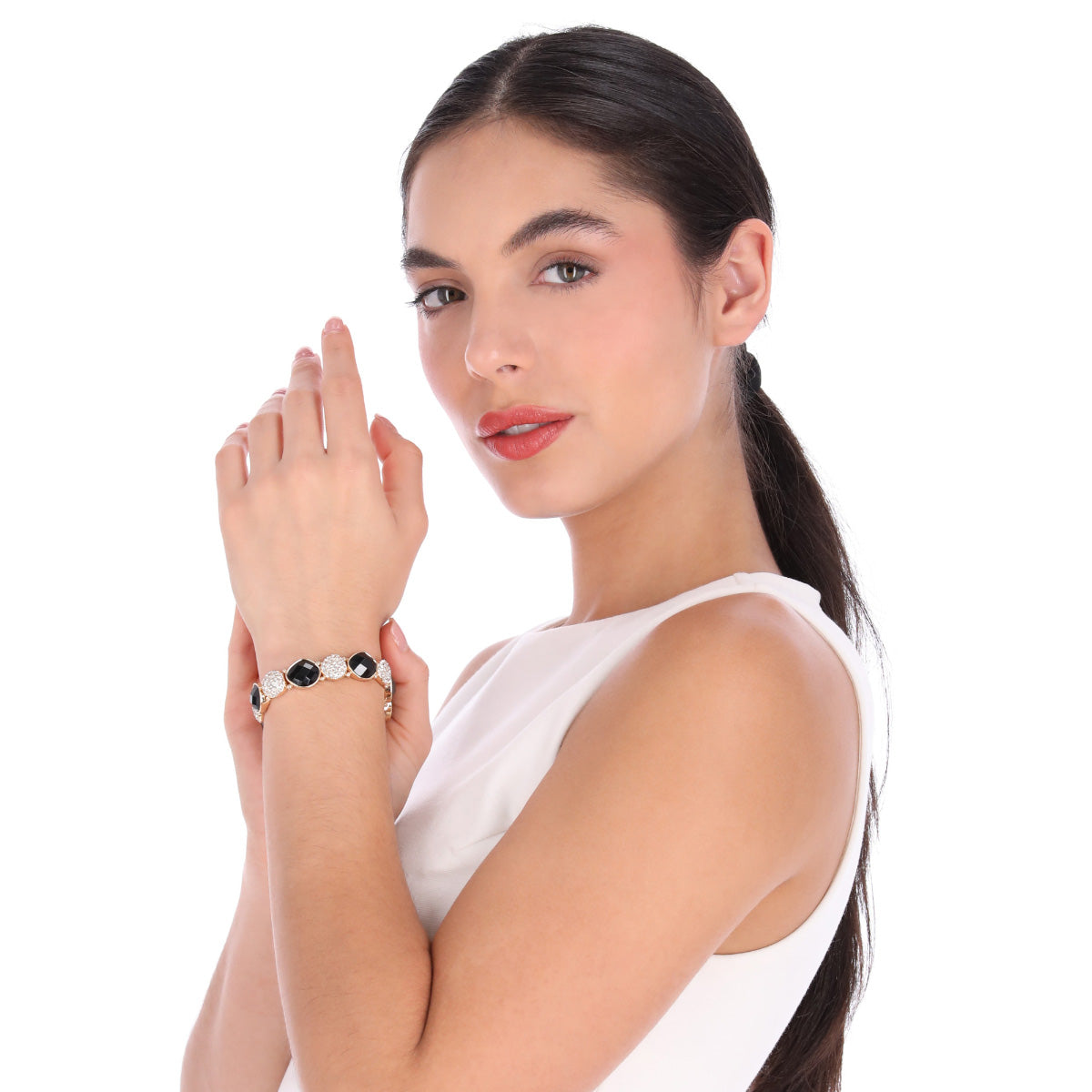 PULSERA ANNE KLEIN TWINKLING ROMANCE DORADO