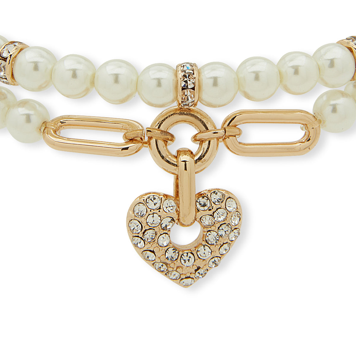 PULSERA ANNE KLEIN HOLIDAY HEARTS BITONO