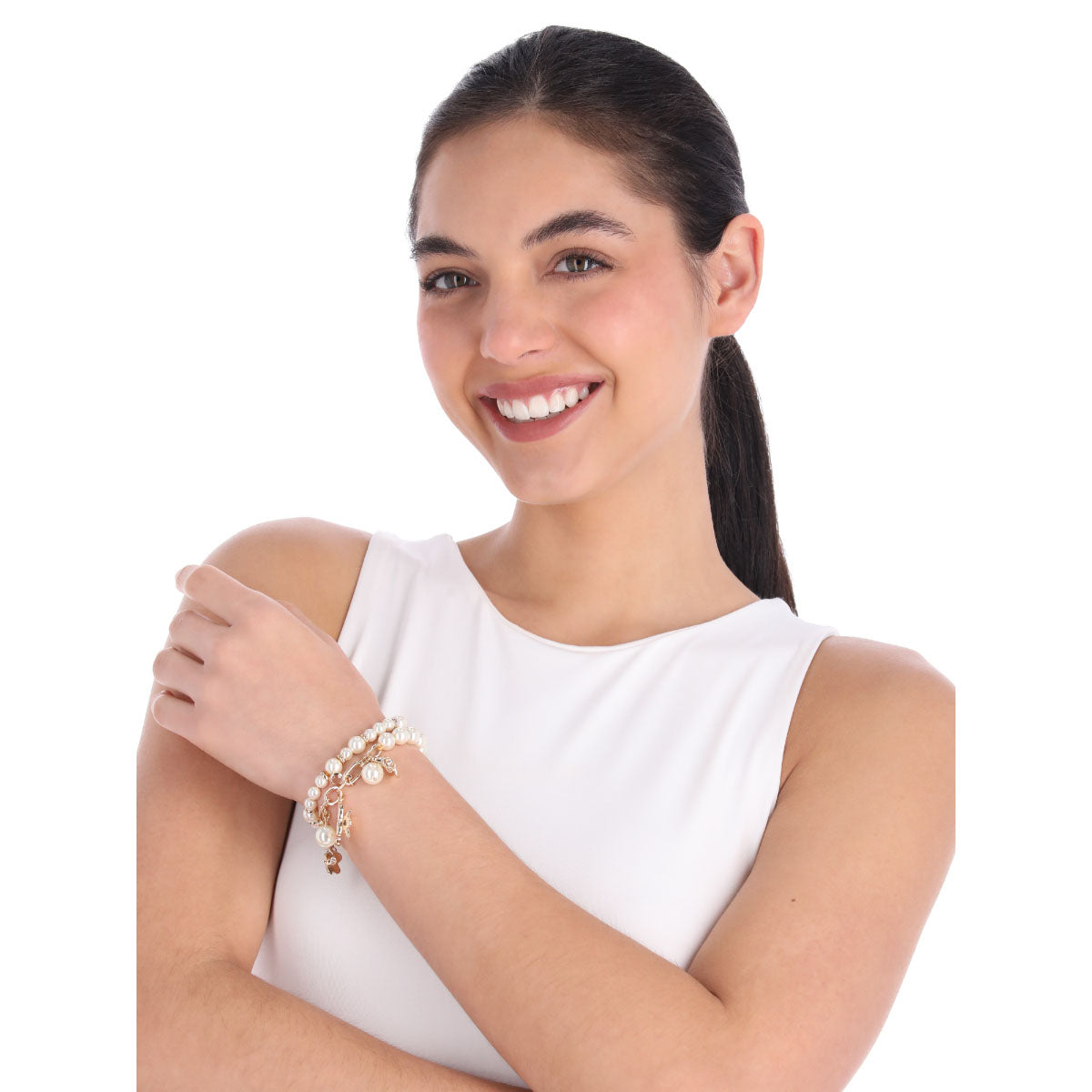 PULSERA ANNE KLEIN IN FULL BLOOM DORADO