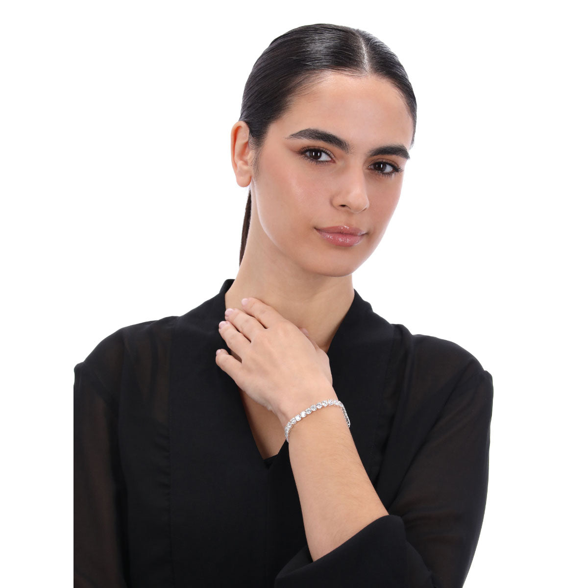 PULSERA ANNE KLEIN TENNIS MOMENT PLATEADO
