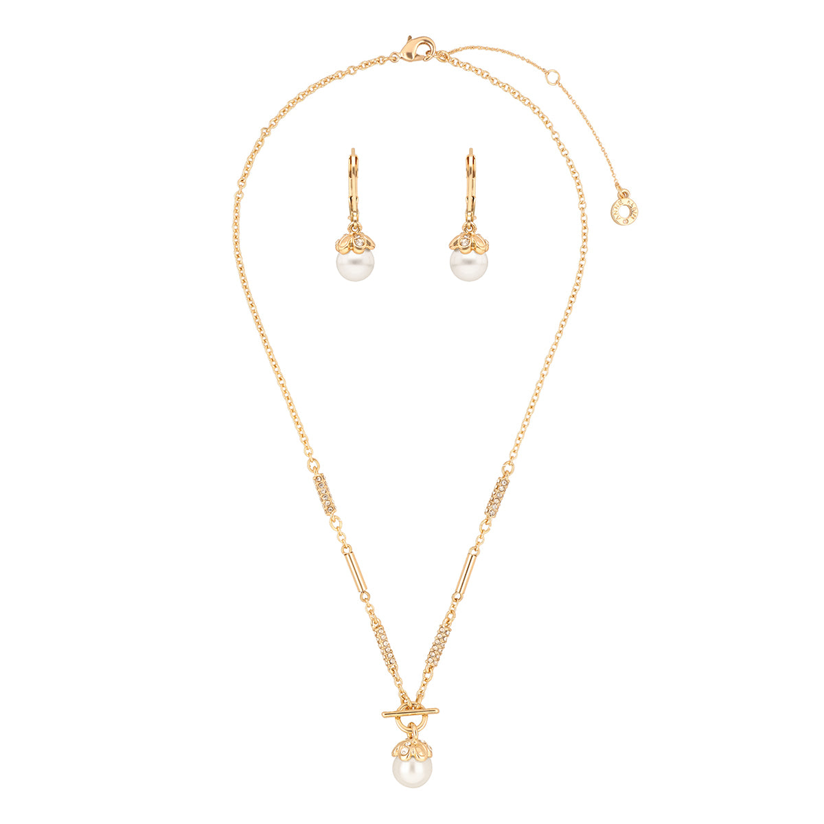 BOX SET COLLAR ANNE KLEIN COLOR DORADO FORMA PERLA 01B01202