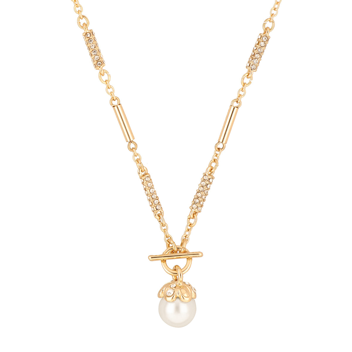 BOX SET COLLAR ANNE KLEIN COLOR DORADO FORMA PERLA 01B01202