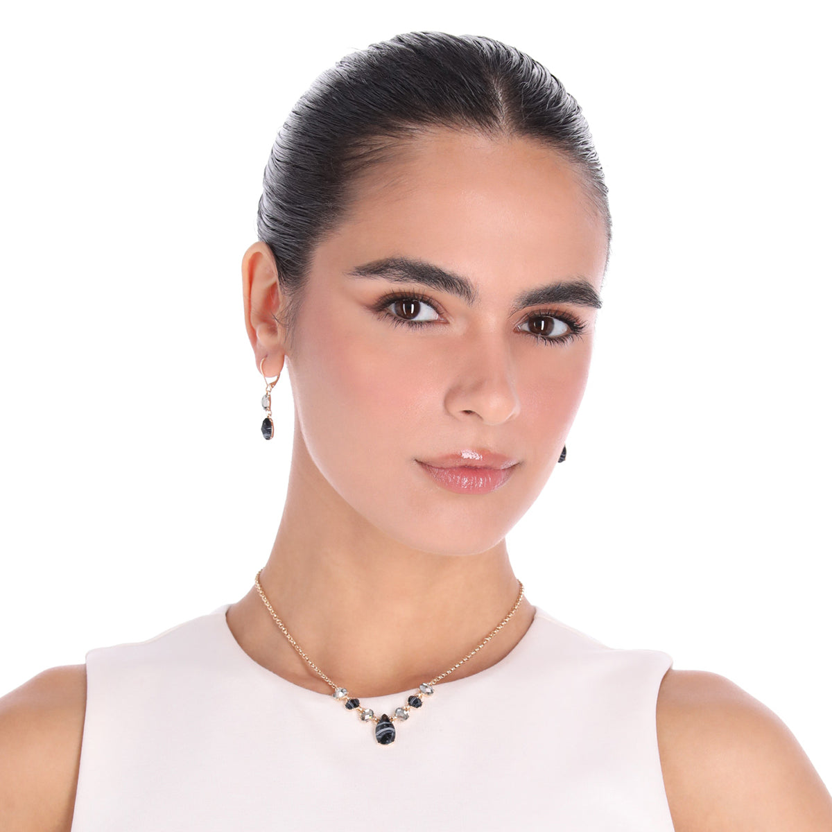 BOX SET COLLAR ANNE KLEIN COLOR DORADO FORMA GOTA 01B01207
