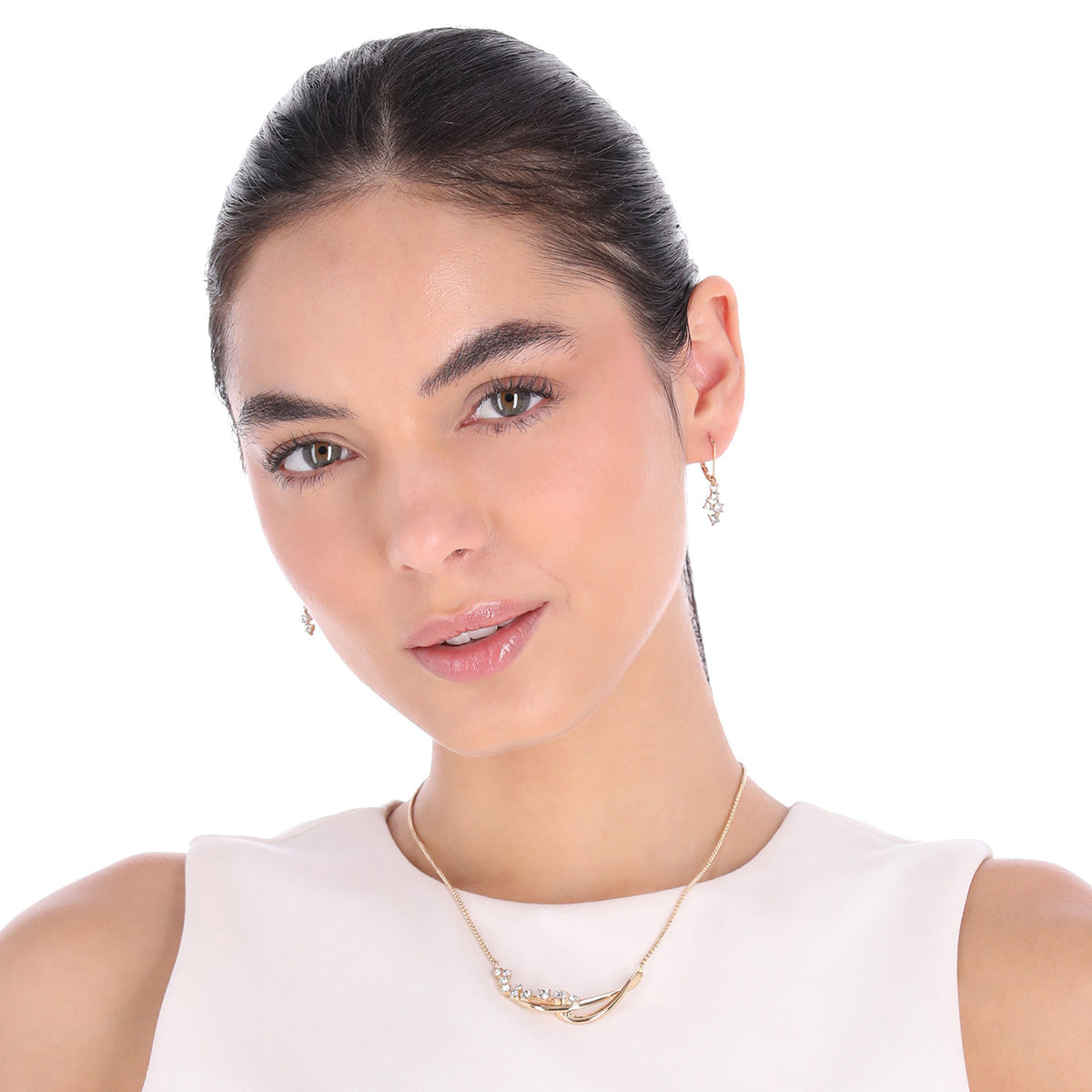 BOX SET COLLAR ANNE KLEIN COLOR DORADO FORMA ASIMETRICO 01B01290