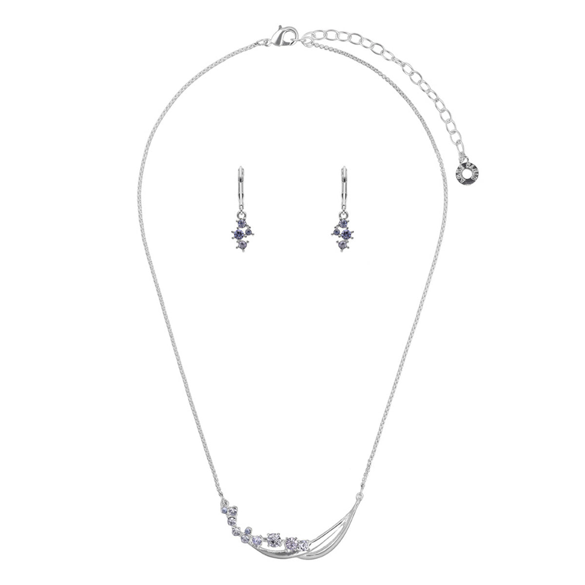 BOX SET COLLAR ANNE KLEIN COLOR PLATEADO FORMA ASIMETRICO 01B01292