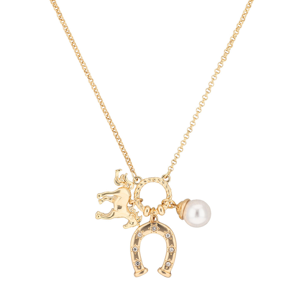 BOX SET COLLAR ANNE KLEIN COLOR DORADO FORMA HERRADURA 01B01296