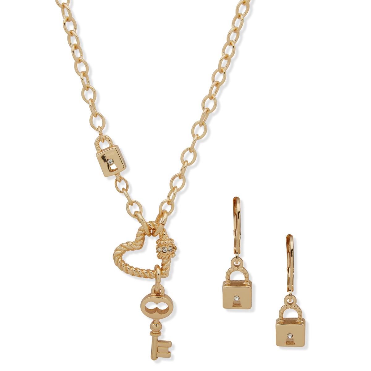 BOX SET COLLAR ANNE KLEIN COLOR DORADO FORMA LLAVE 01B01297