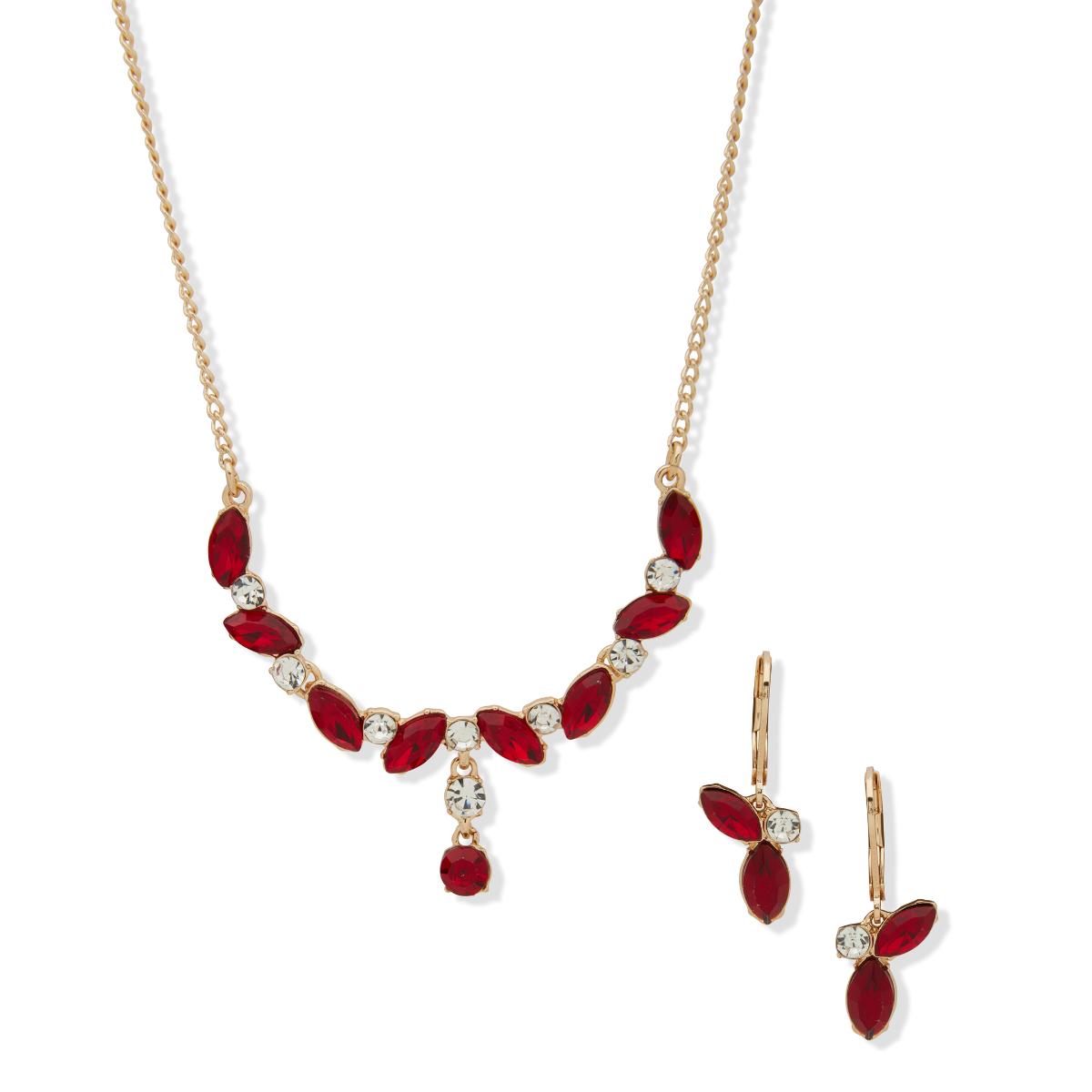 BOX SET COLLAR ANNE KLEIN COLOR PLATEADO FORMA ASIMETRICO 01B01300