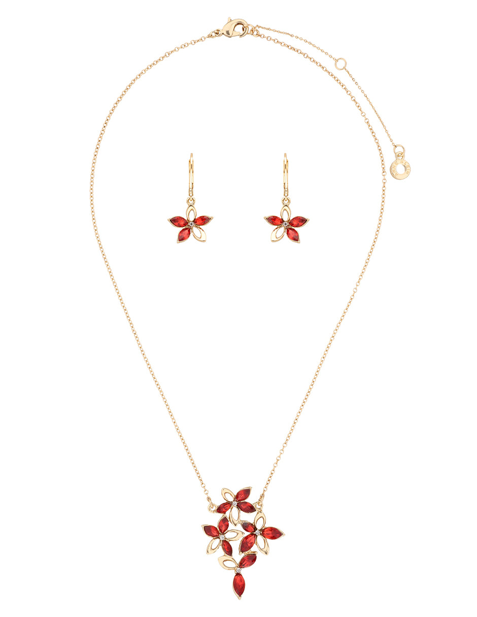 BOX SET COLLAR ANNE KLEIN COLOR DORADO FORMA FLOR 01B01305