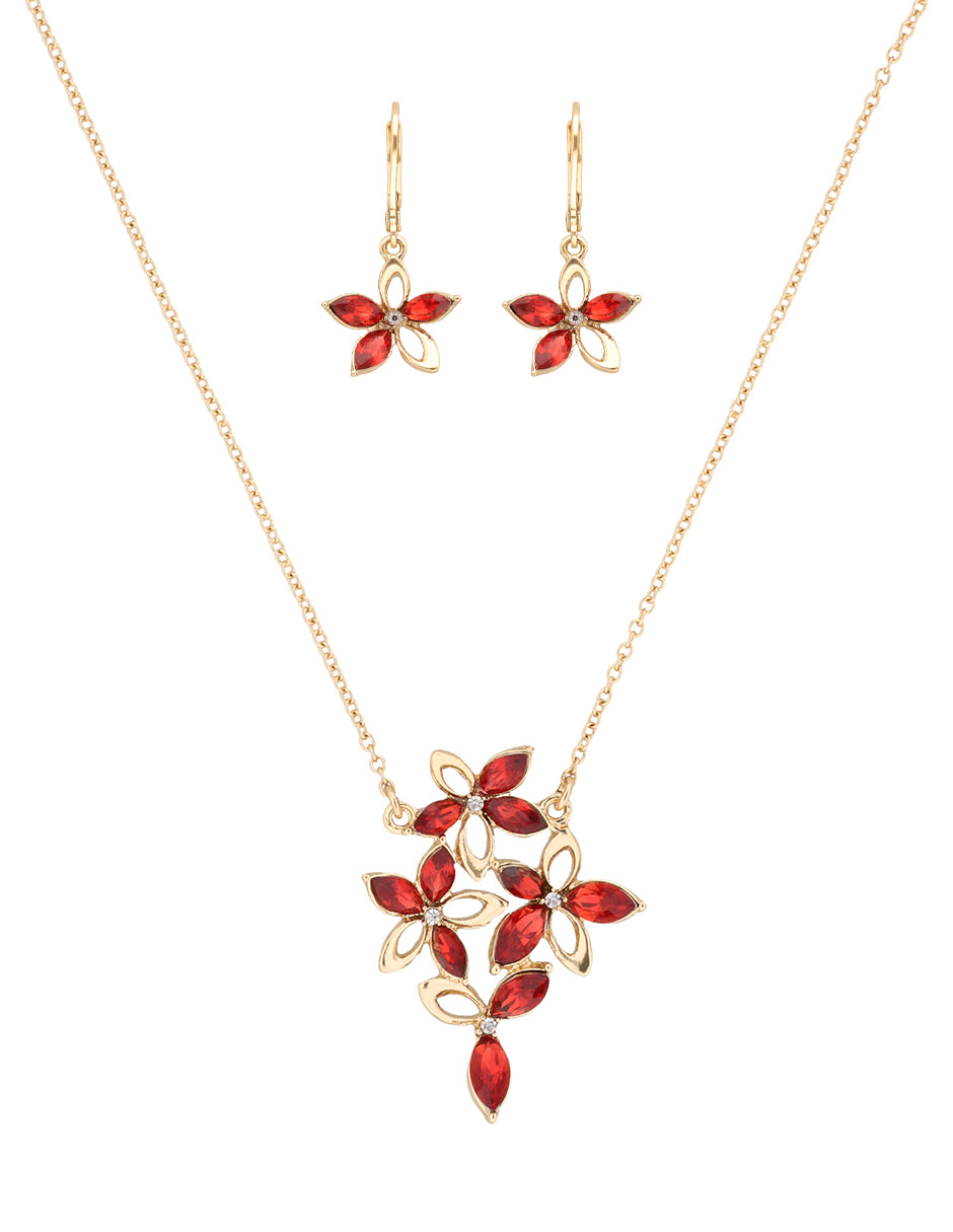 BOX SET COLLAR ANNE KLEIN COLOR DORADO FORMA FLOR 01B01305