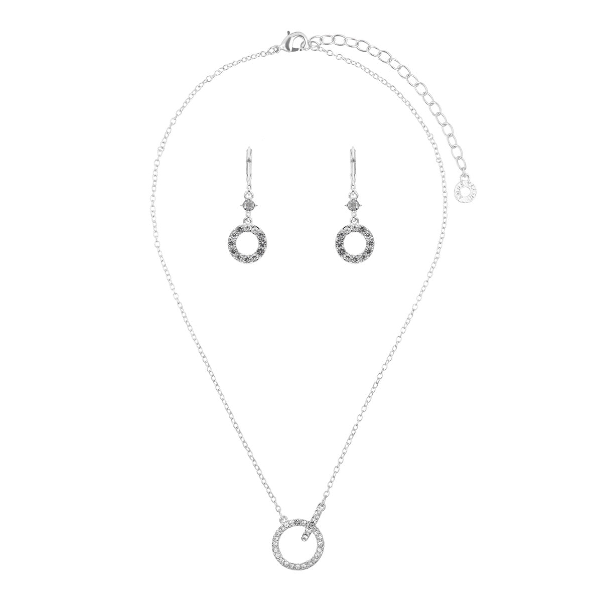 BOX SET COLLAR ANNE KLEIN COLOR PLATEADO FORMA CIRCULAR 01B01308
