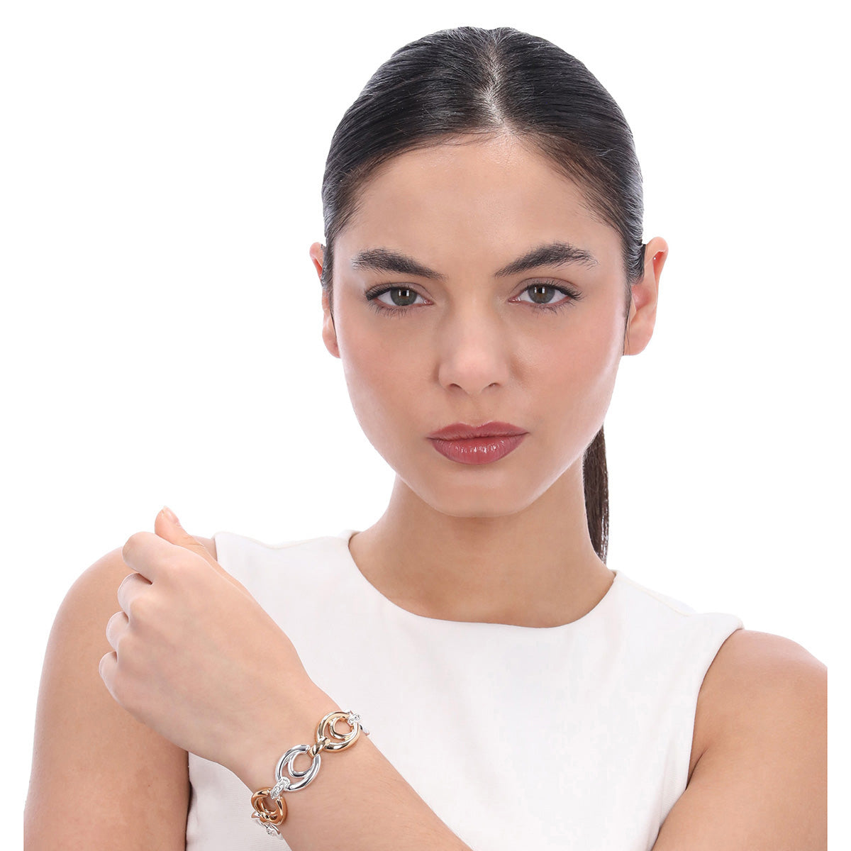 PULSERA ANNE KLEIN ALEACION DE METALES COLOR BITONO FORMA OVALADO 01B01353