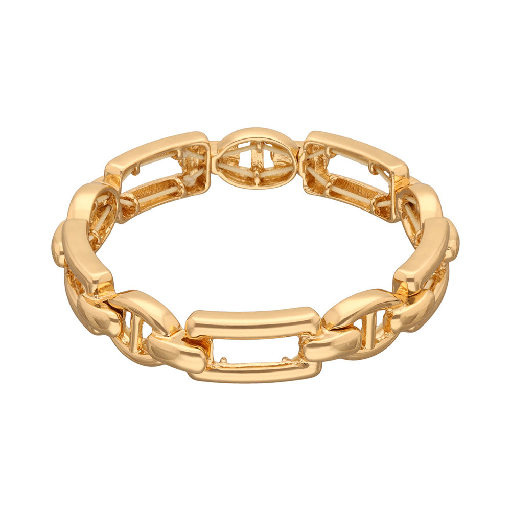 Pulsera Color Dorado Anne Klein Forma Asimetrico Tipo Rigida , Cierre Tipo Rigida, Familia Sarasota, Contenido 1 Pulsera