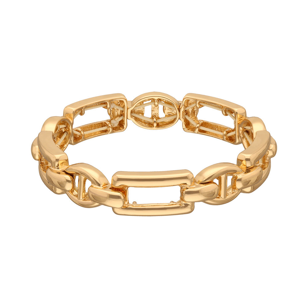 Pulsera Color Dorado Anne Klein Forma Asimetrico Tipo Rigida , Cierre Tipo Rigida, Familia Sarasota, Contenido 1 Pulsera