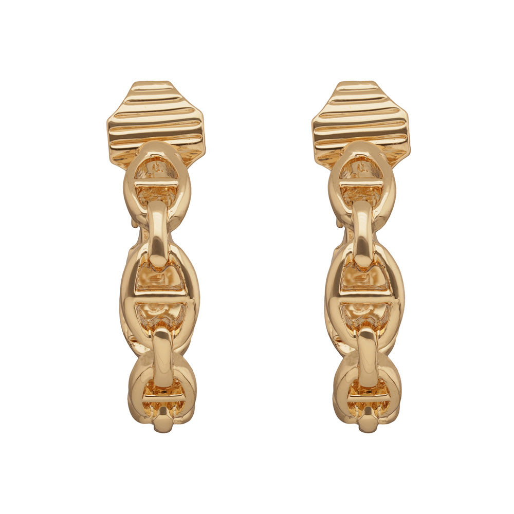 Aretes Color Dorado  Anne Klein Forma Asimetrico Tipo Clip , Cierre Tipo Poste, Familia Sarasota, Contenido 1 Par De Aretes