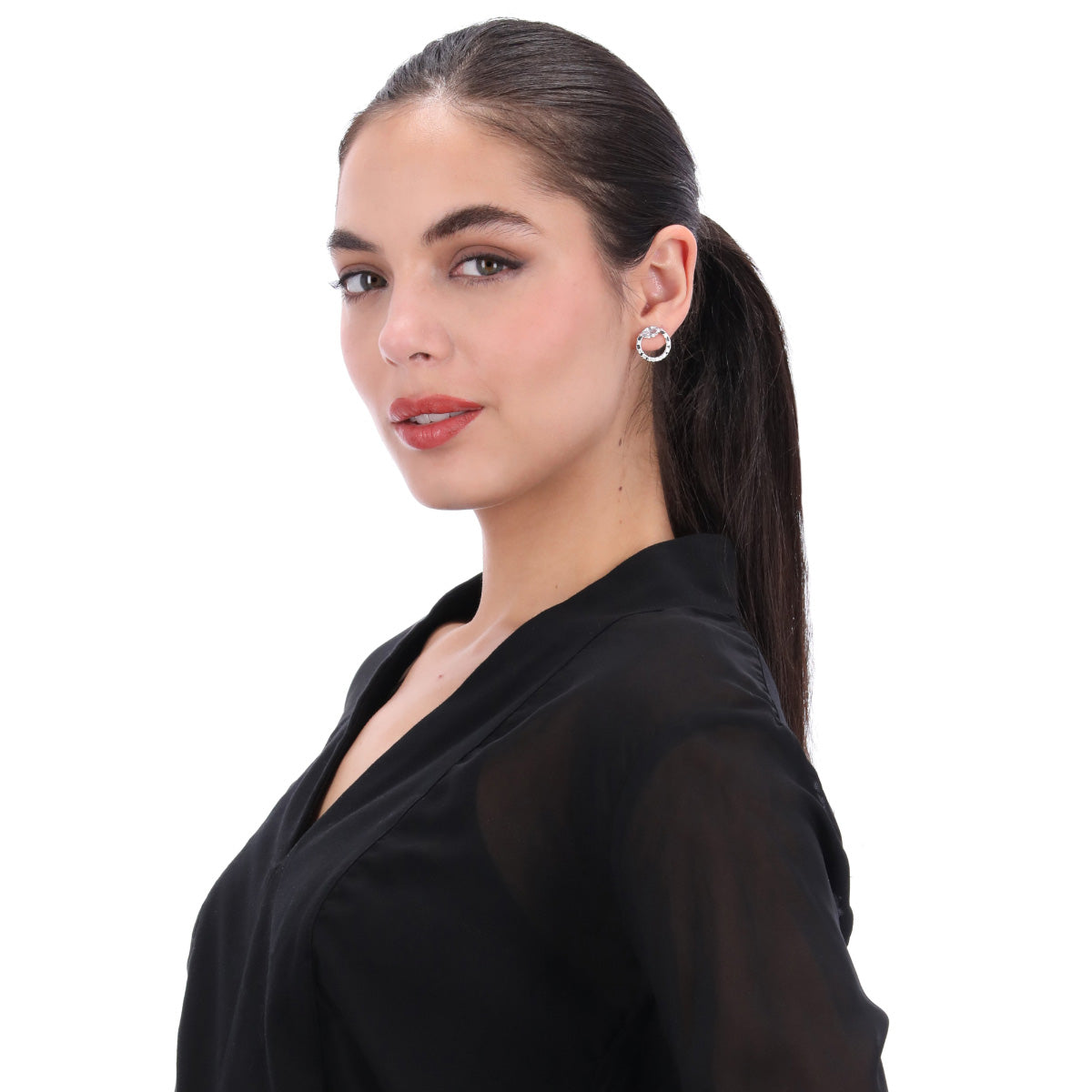 ARETES ANNE KLEIN TULIP PLATEADO