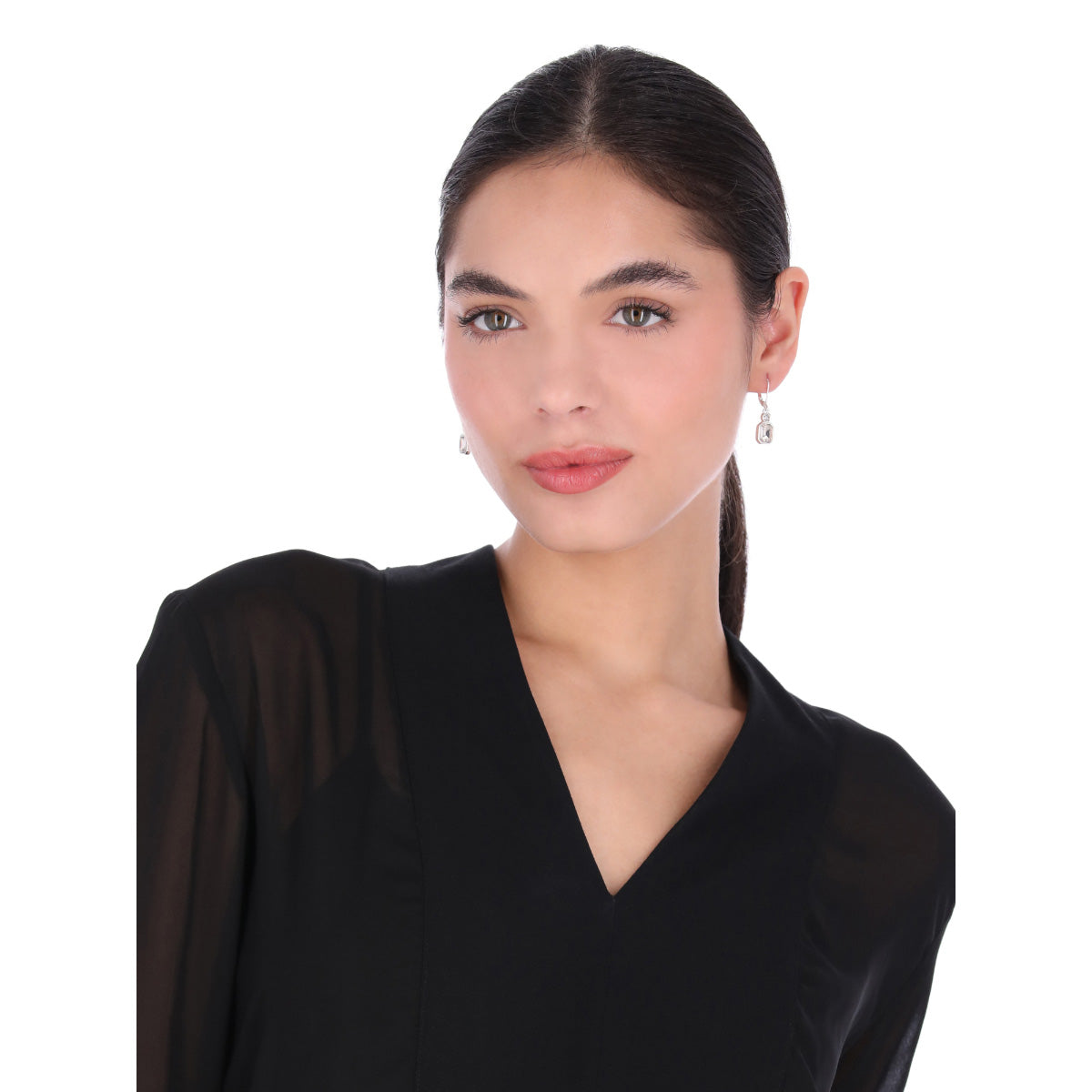 ARETES ANNE KLEIN MIDNIGHT LOVE PLATEADO