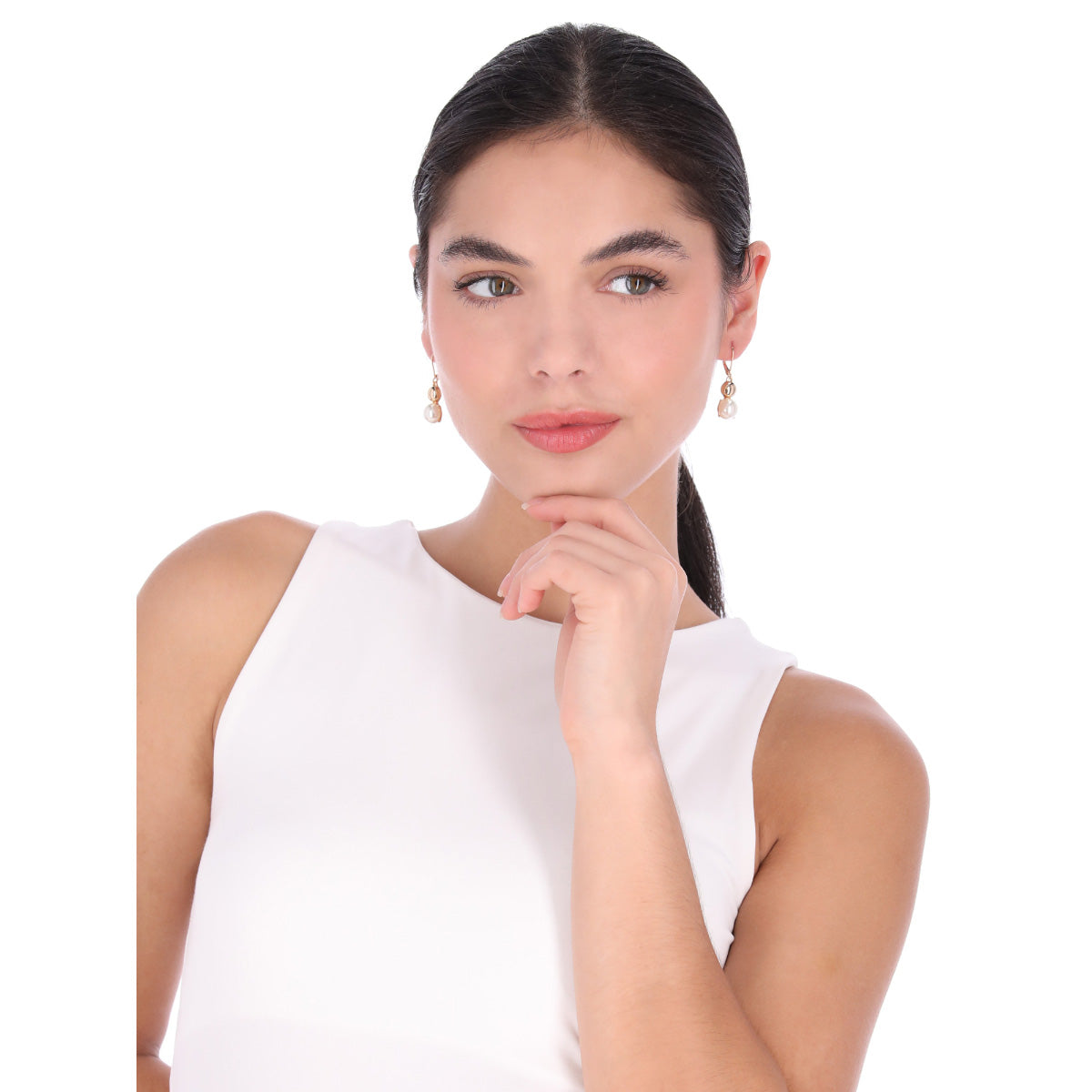 ARETES ANNE KLEIN PEARLS PROMISE DORADO