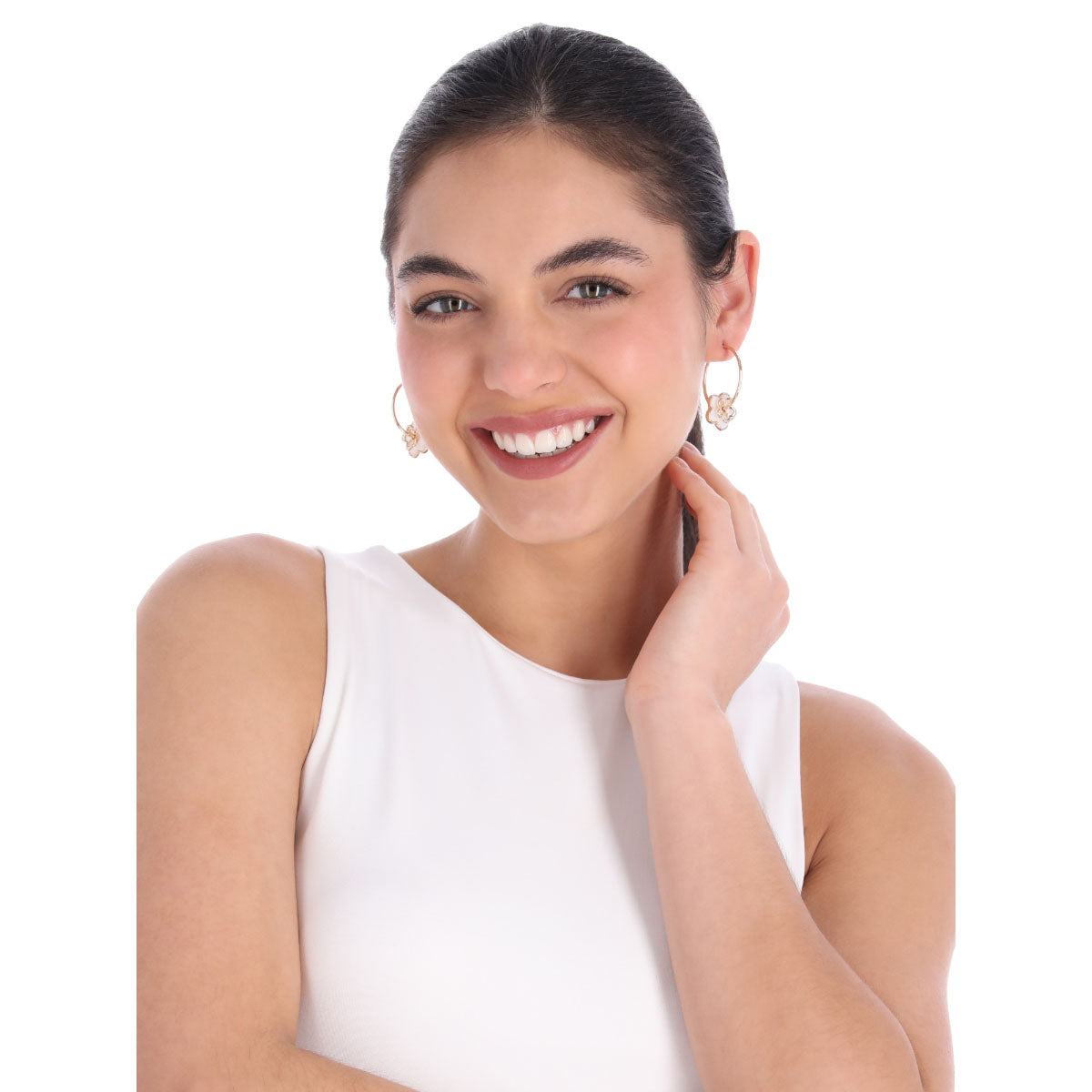 ARETES ANNE KLEIN IN FULL BLOOM DORADO