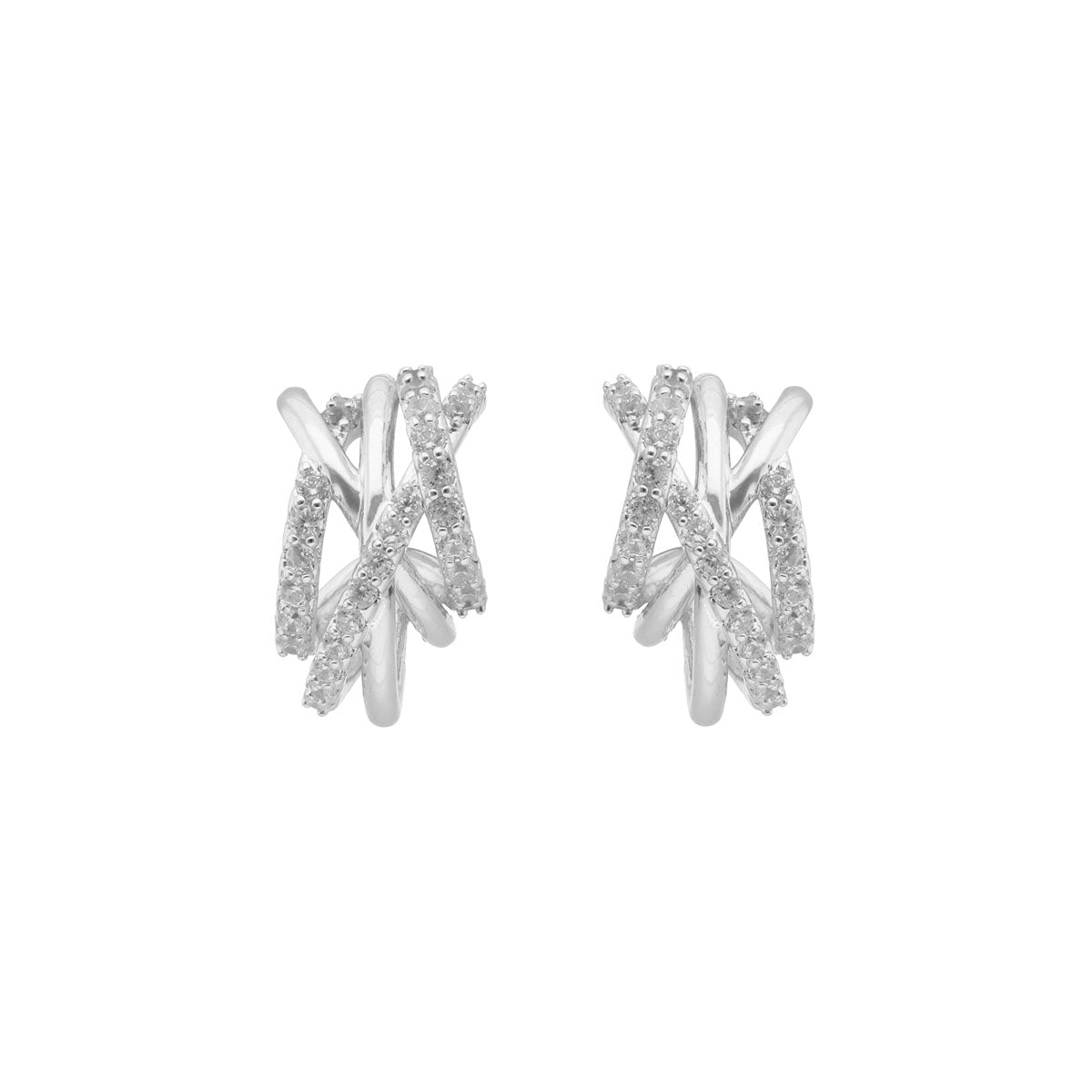 ARETES ANNE KLEIN GLIMMERING EARS PLATEADO
