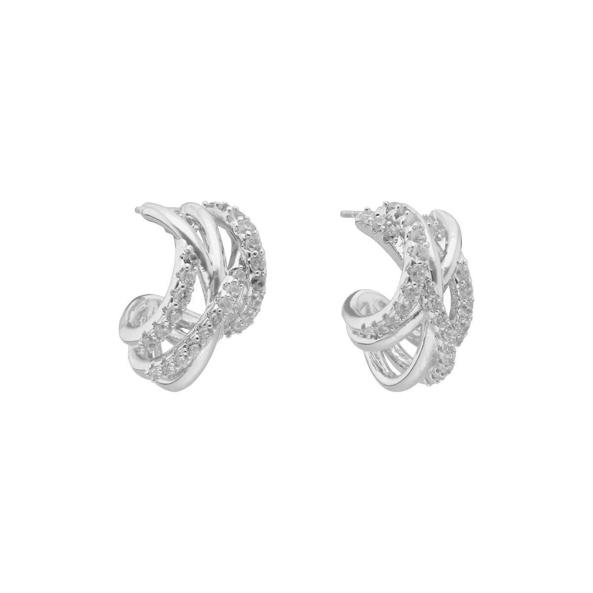 ARETES ANNE KLEIN GLIMMERING EARS PLATEADO