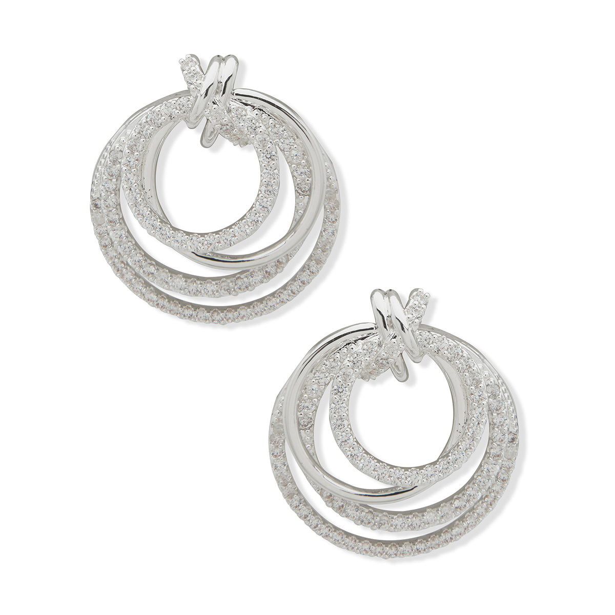 ARETES ANNE KLEIN GLIMMERING EARS PLATEADO