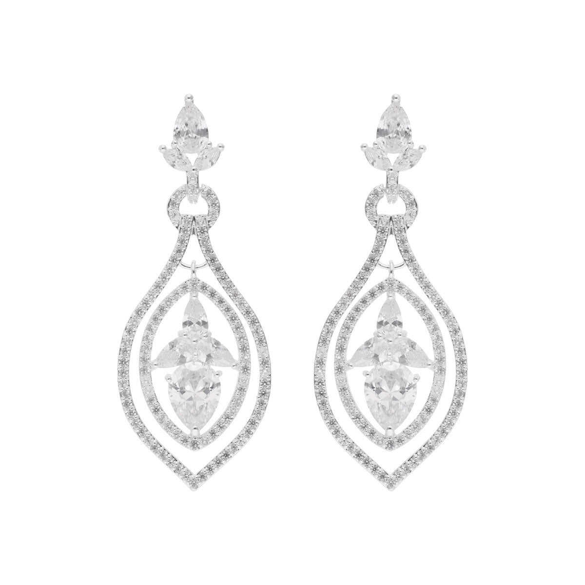 ARETES ANNE KLEIN GLIMMERING EARS PLATEADO