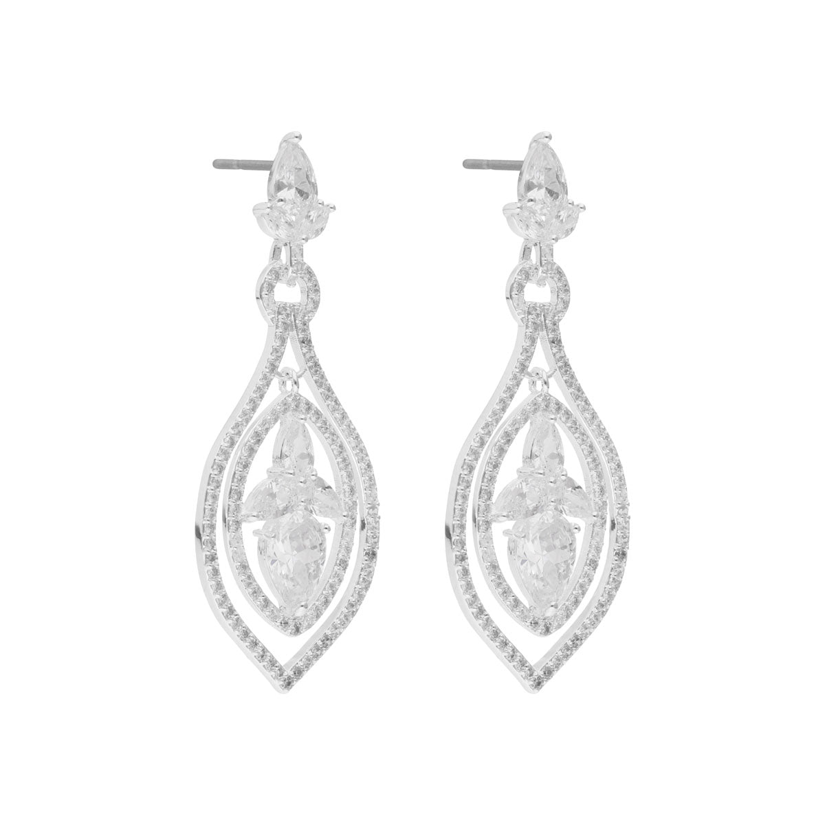 ARETES ANNE KLEIN GLIMMERING EARS PLATEADO