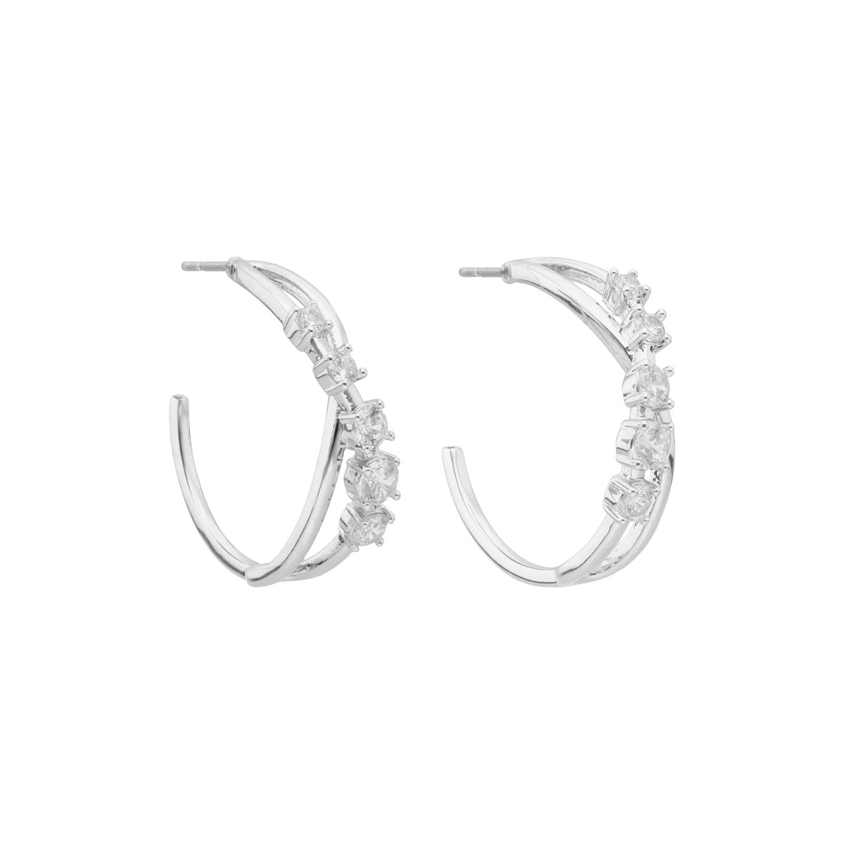 ARETES ANNE KLEIN GLIMMERING EARS PLATEADO