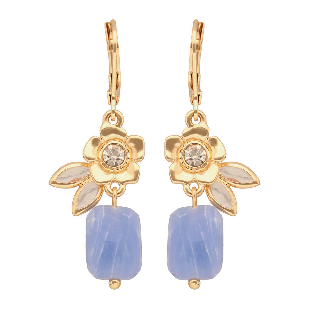 Aretes Color Dorado Anne Klein Forma Flor Tipo Colgante Corto , Cierre Tipo Poste, Familia Fort Lauderdale, Contenido 1 Par De Aretes