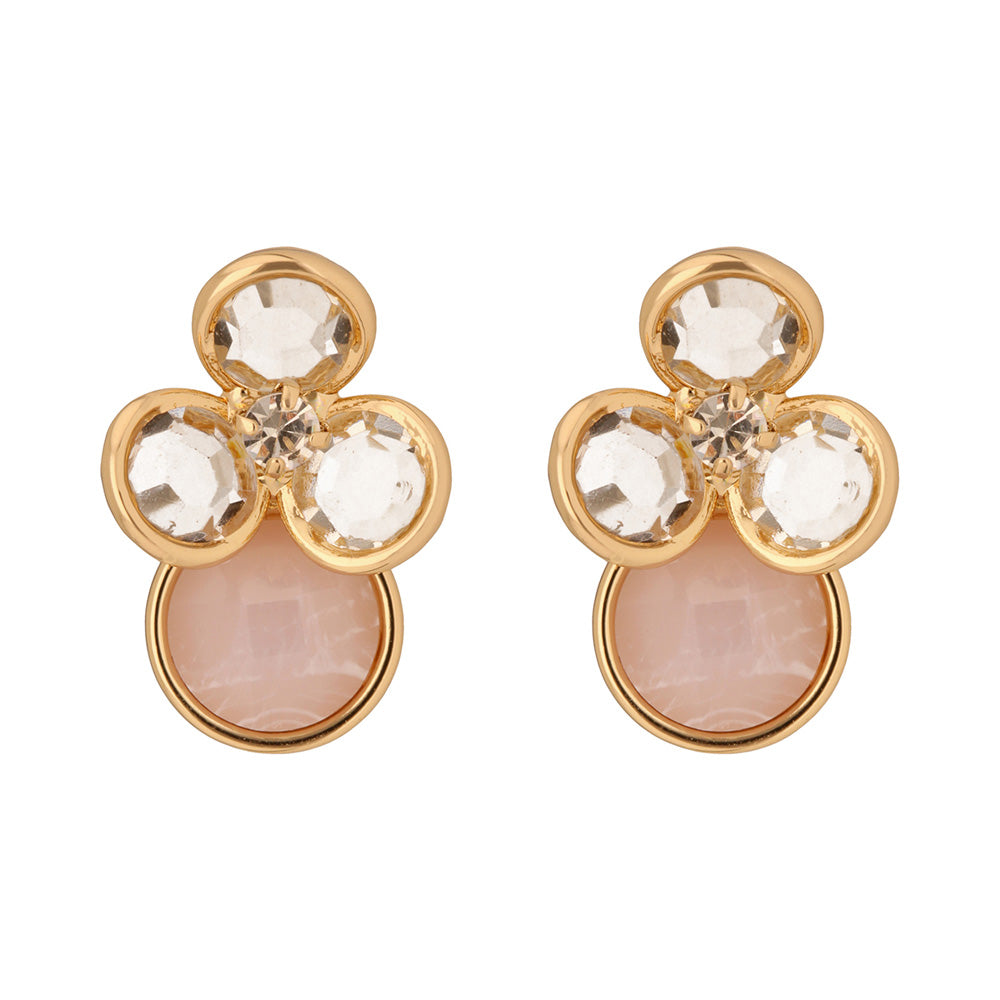 Aretes Color Dorado Anne Klein Forma Flor Tipo BotÃ³n , Cierre Tipo Poste, Familia Fort Lauderdale, Contenido 1 Par De Aretes