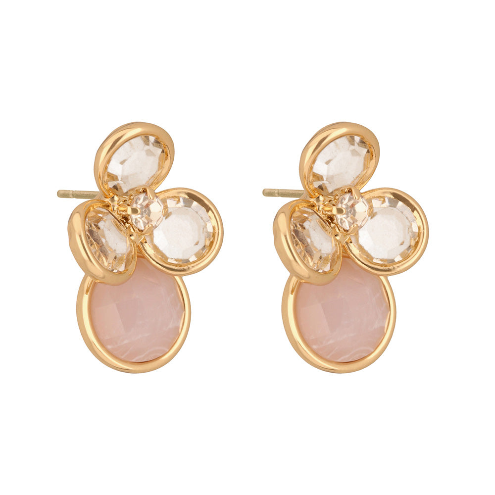 Aretes Color Dorado Anne Klein Forma Flor Tipo BotÃ³n , Cierre Tipo Poste, Familia Fort Lauderdale, Contenido 1 Par De Aretes