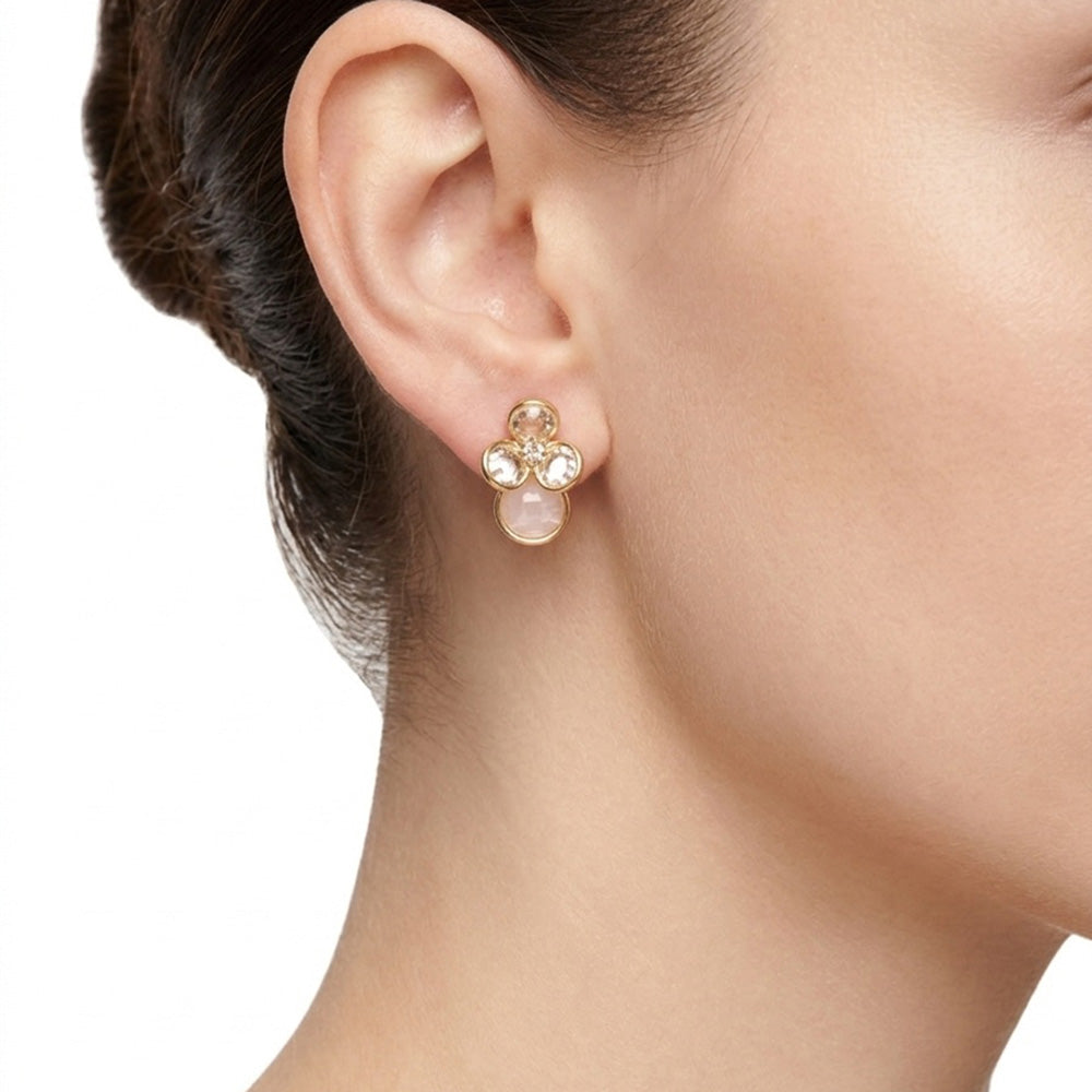 Aretes Color Dorado Anne Klein Forma Flor Tipo BotÃ³n , Cierre Tipo Poste, Familia Fort Lauderdale, Contenido 1 Par De Aretes