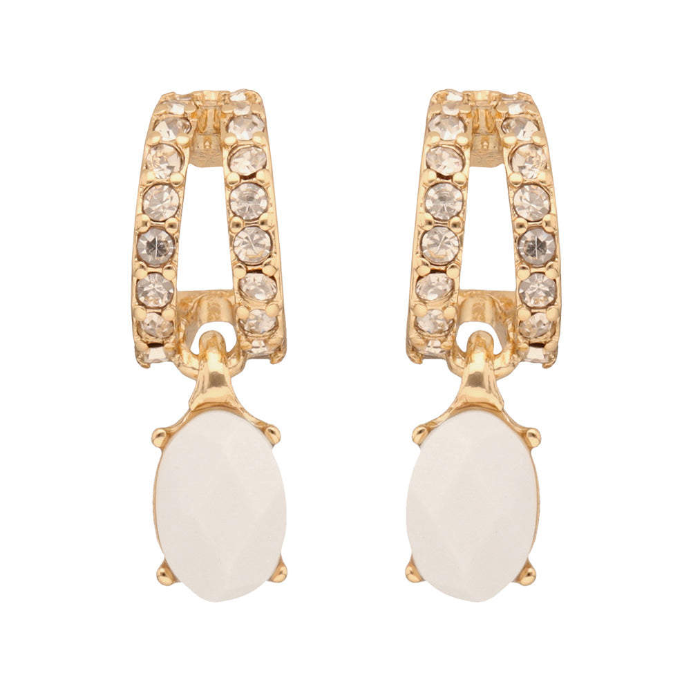 Aretes Color Dorado Anne Klein Forma Ovalo Tipo BotÃ³n , Cierre Tipo Poste, Familia Miami, Contenido 1 Par De Aretes