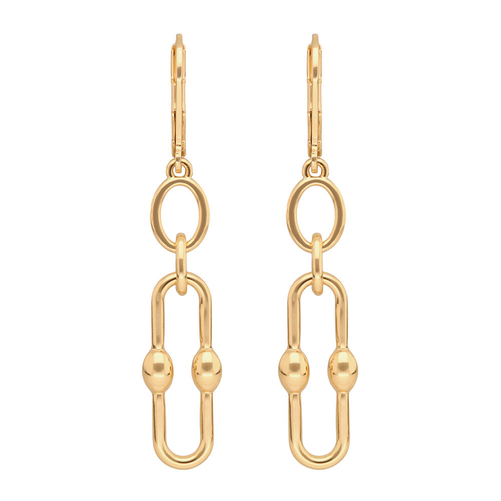 Aretes Color Dorado  Anne Klein Forma Asimetrico Tipo Colgante Corto , Cierre Tipo Gancho Frances, Familia Sarasota, Contenido 1 Par De Aretes