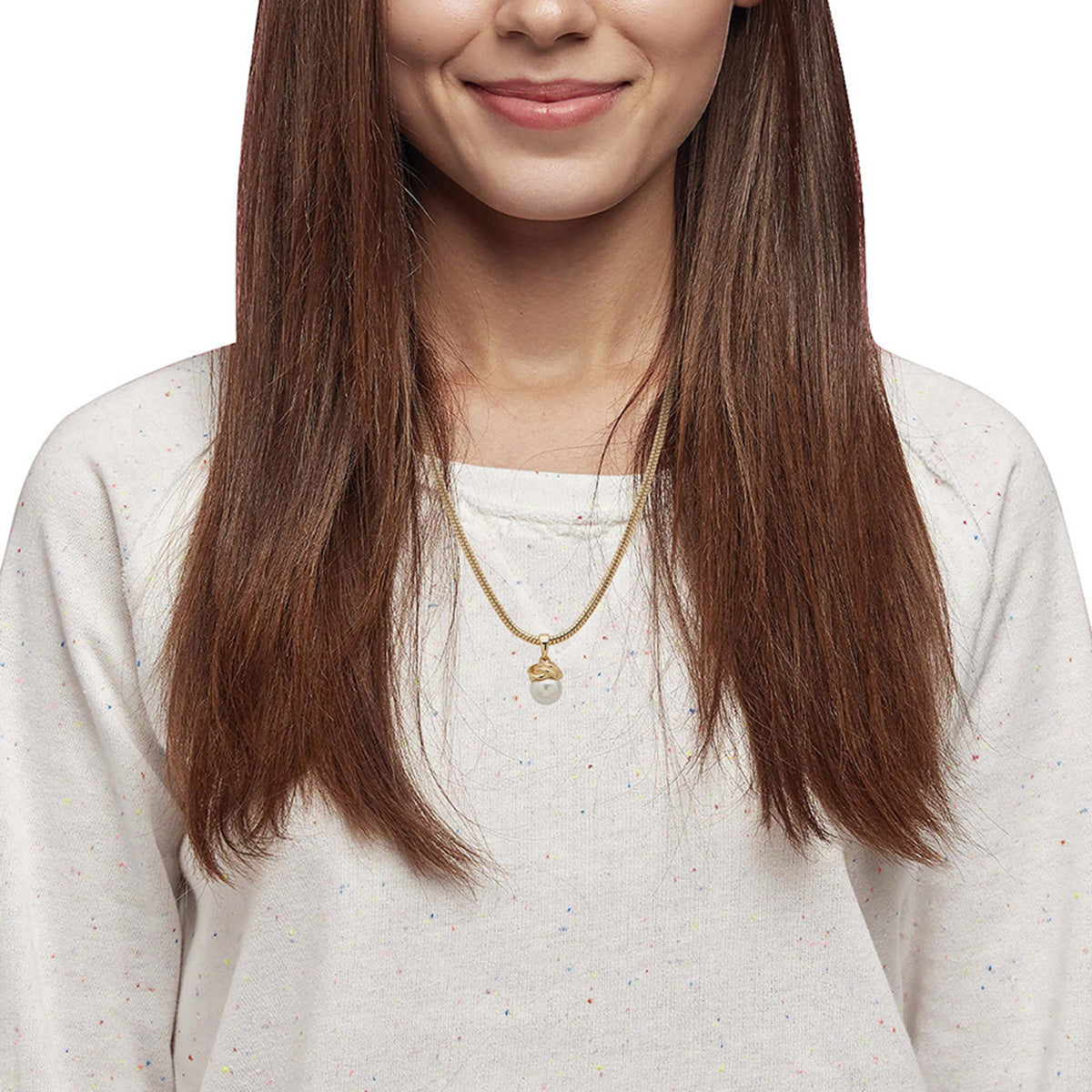 COLLAR ANNE KLEIN ALEACION DE METALES COLOR DORADO FORMA ASIMETRICO 01N00193_B