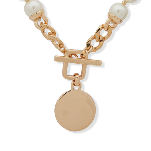 COLLAR ANNE KLEIN  COLOR DORADO FORMA CIRCULAR  01N00277