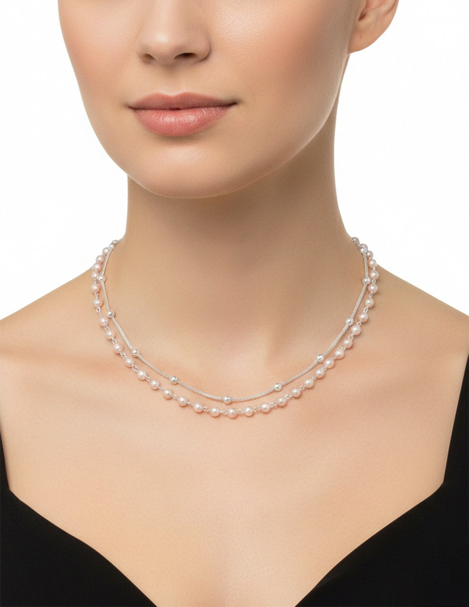 COLLAR ANNE KLEIN ALEACION DE METALES COLOR PLATEADO FORMA CIRCULAR 01N00424