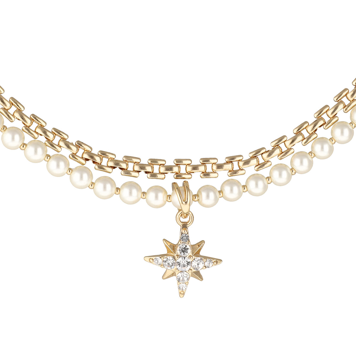 COLLAR ANNE KLEIN STARS ALIGN DORADO