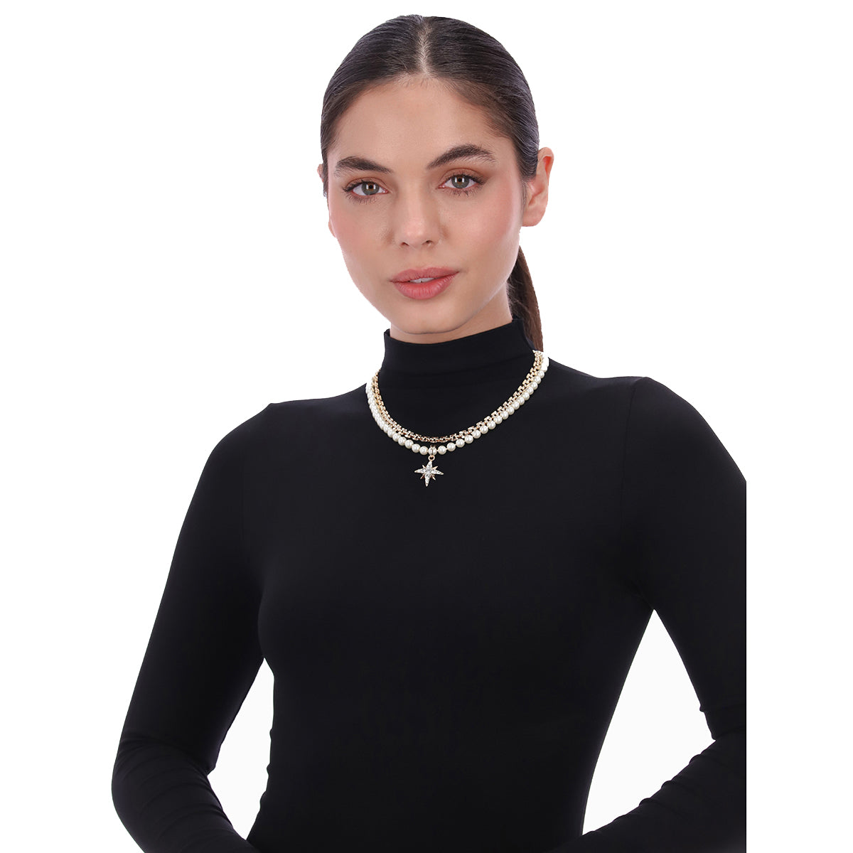 COLLAR ANNE KLEIN STARS ALIGN DORADO