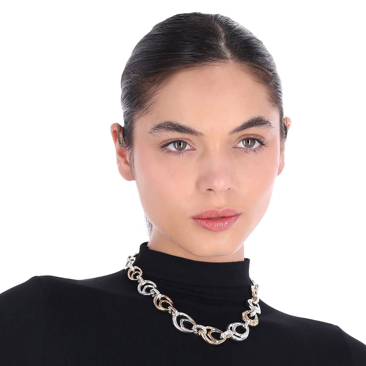 COLLAR ANNE KLEIN ALEACION DE METALES COLOR BITONO FORMA OVALADO 01N00743