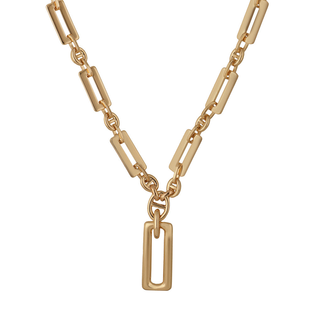 Collar Color Dorado Anne Klein Forma Rectangular Tipo Sencillo , Cierre Tipo Gancho Frances, Familia Sarasota, Contenido 1 Collar