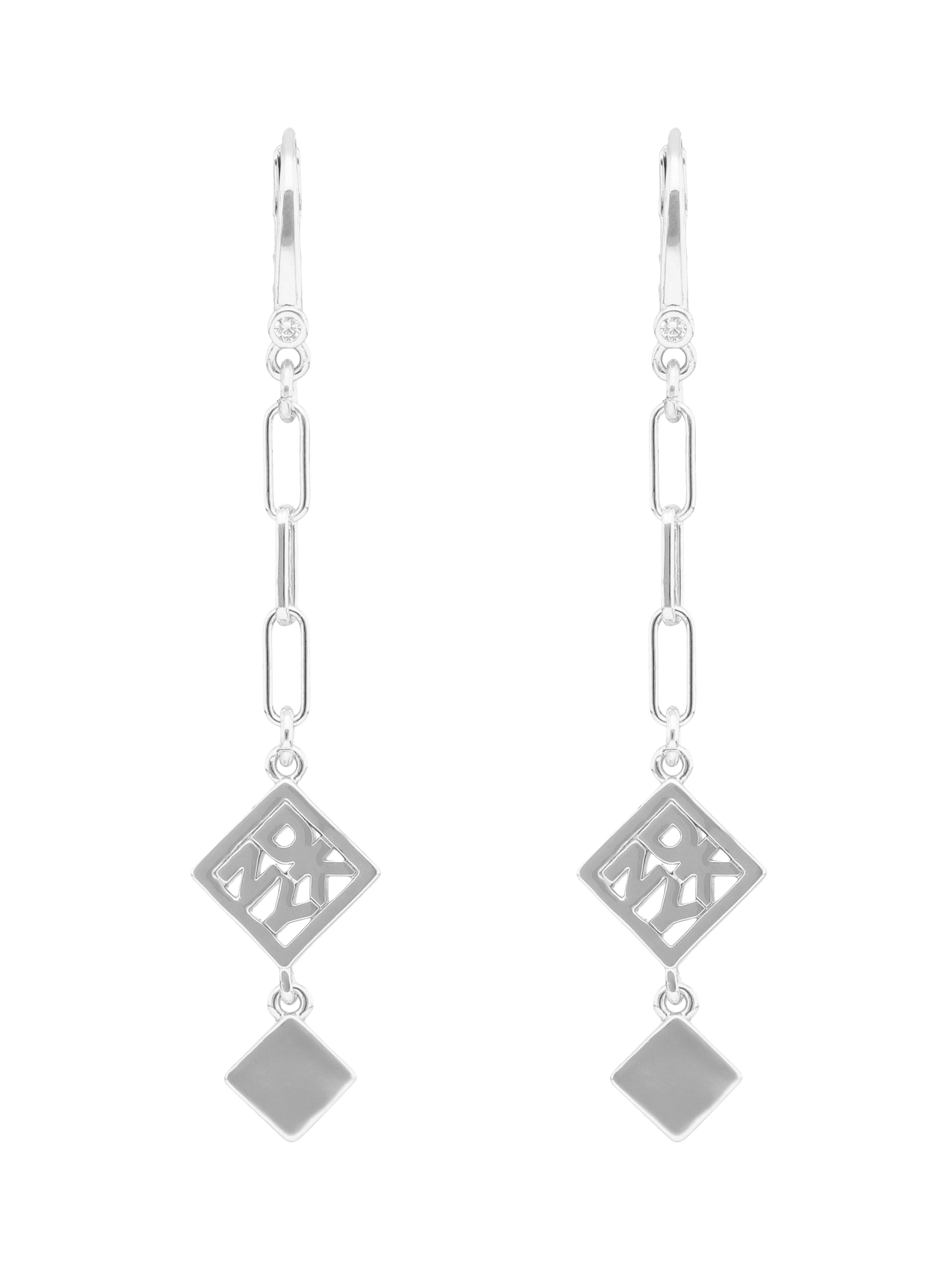 ARETES DKNY COLOR PLATEADO FORMA ROMBO 04G00865