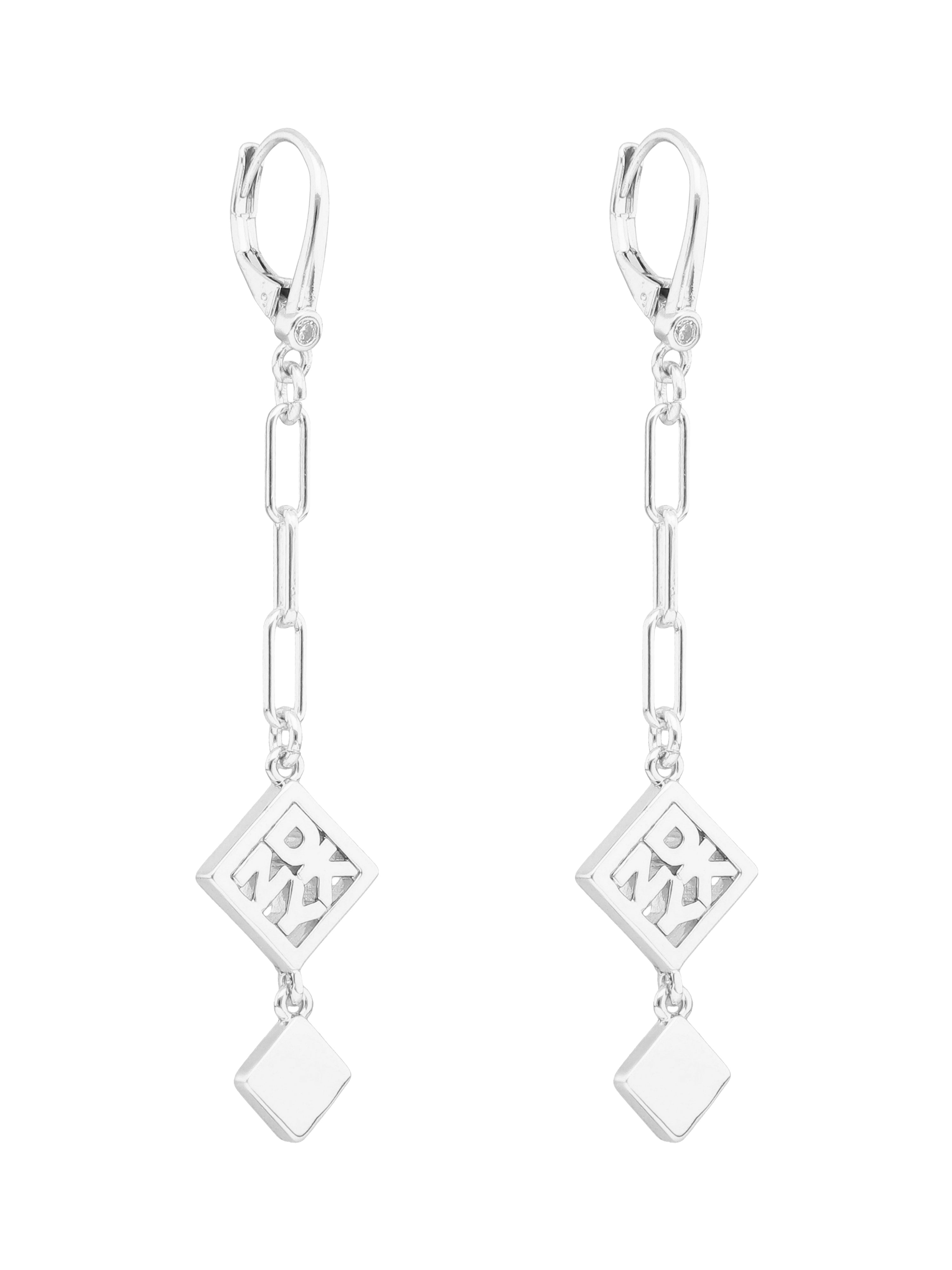 ARETES DKNY COLOR PLATEADO FORMA ROMBO 04G00865