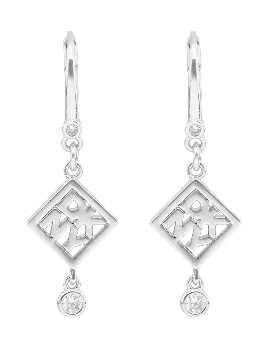 ARETES DKNY COLOR PLATEADO FORMA ROMBO 04G00867