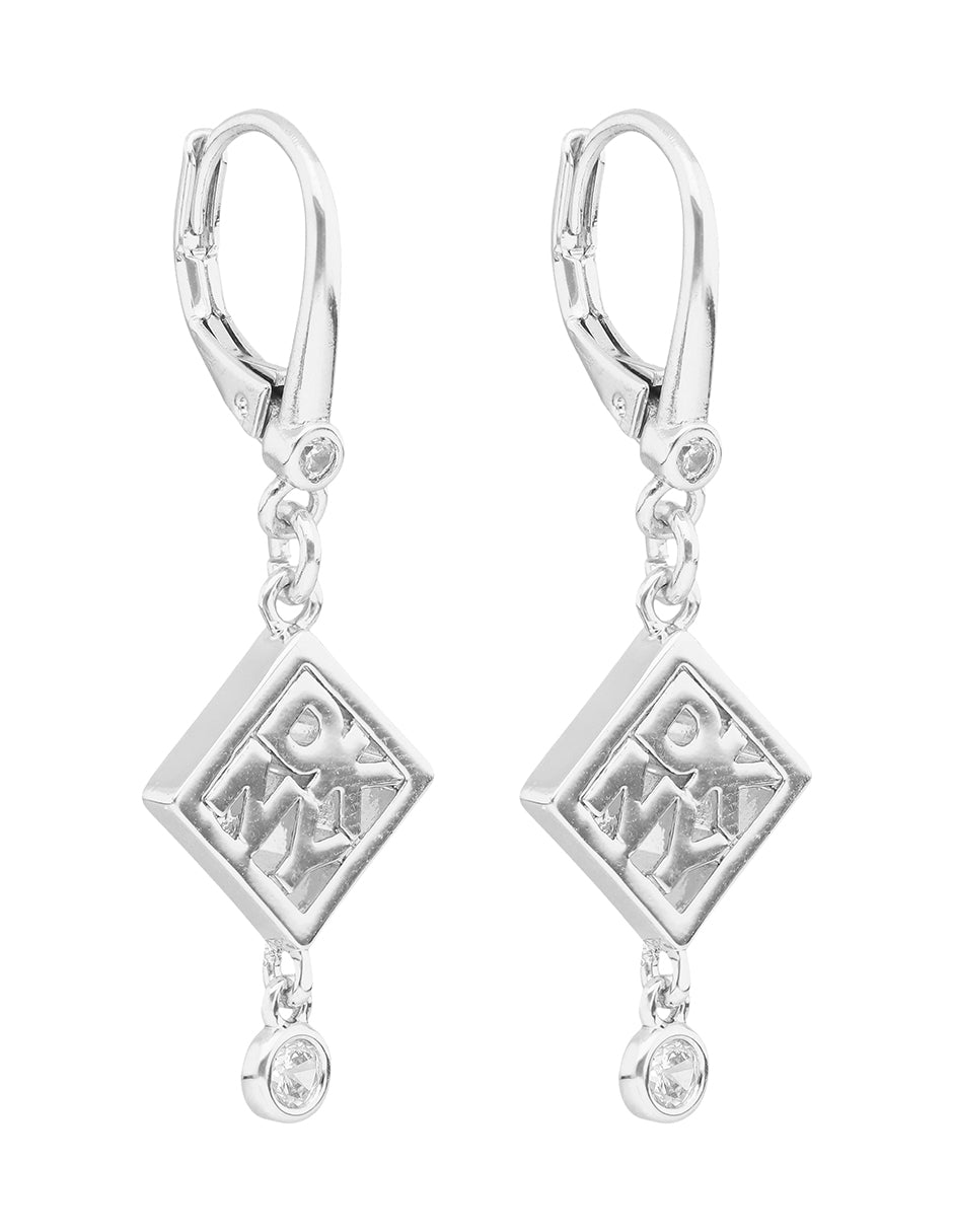 ARETES DKNY COLOR PLATEADO FORMA ROMBO 04G00867