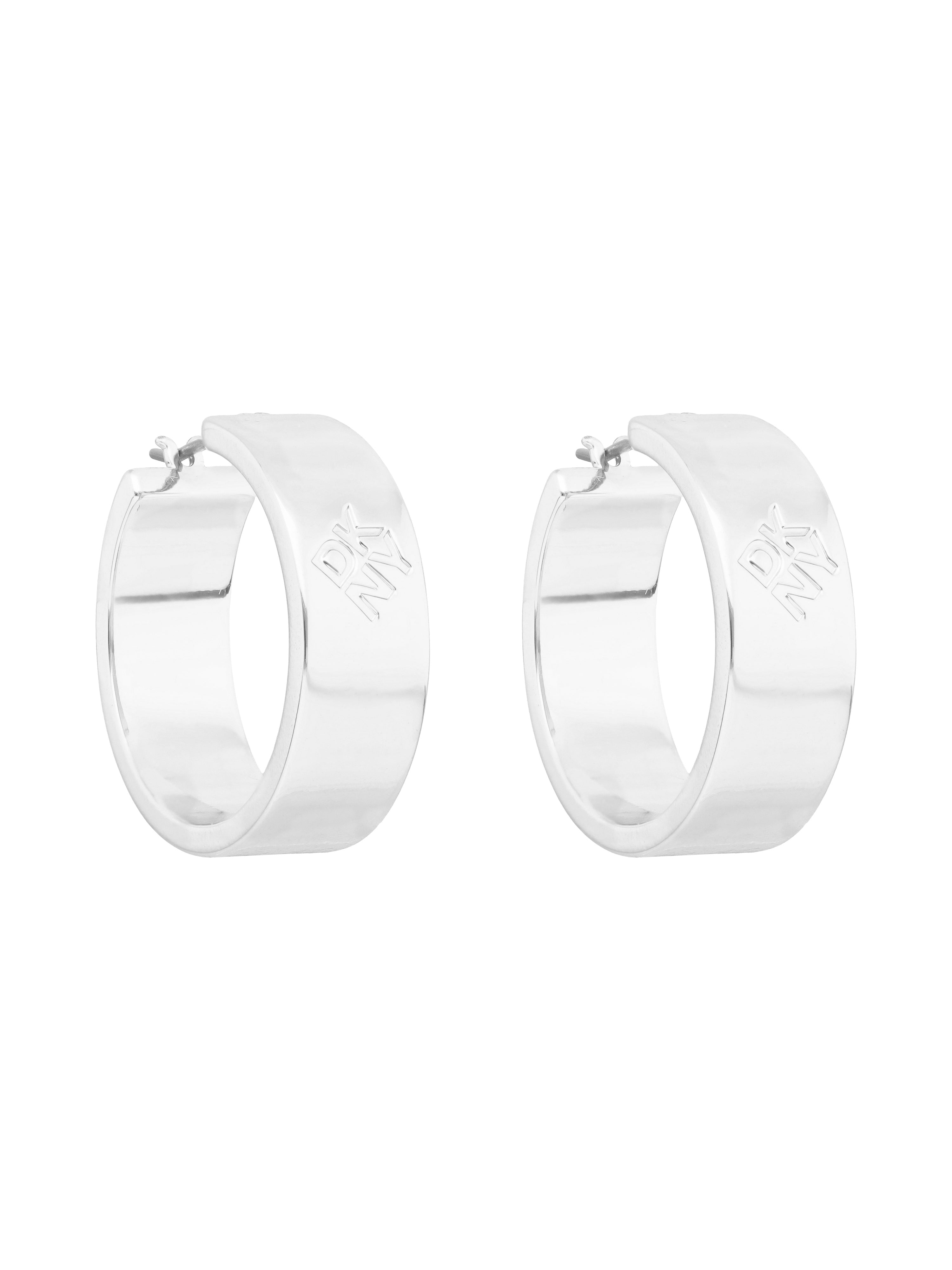 ARETES DKNY COLOR PLATEADO FORMA CIRCULAR 04G00890