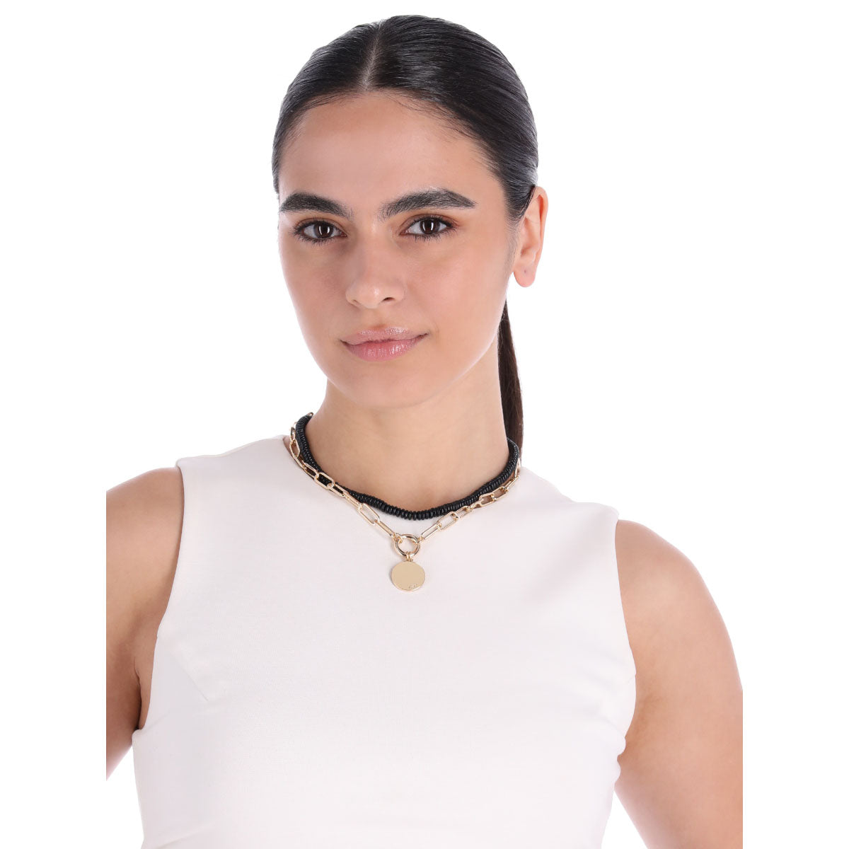 COLLAR DKNY KATANA DORADO/NEGRO