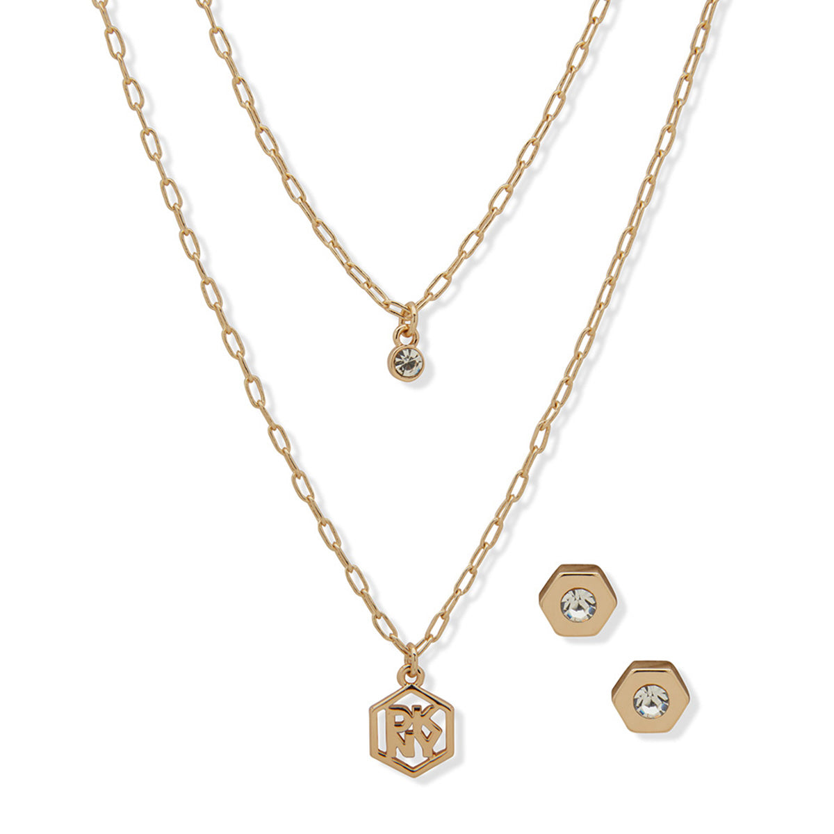 BOXSETCOLLAR DKNY COLOR DORADO FORMA ROMBO 04S00105_N