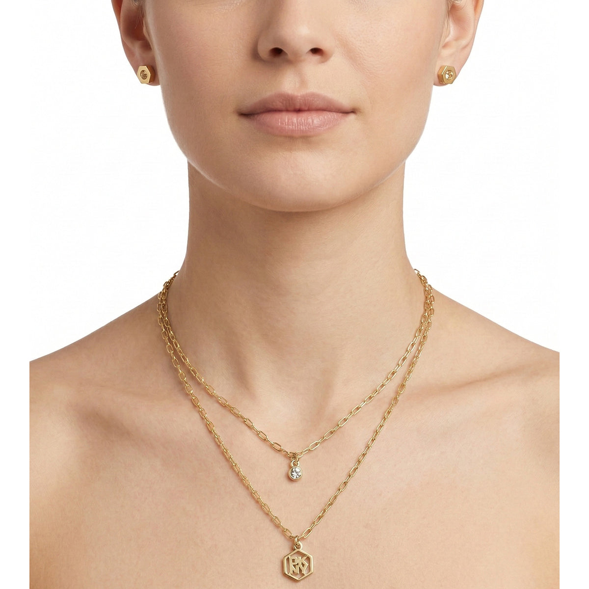 BOXSETCOLLAR DKNY COLOR DORADO FORMA ROMBO 04S00105_N